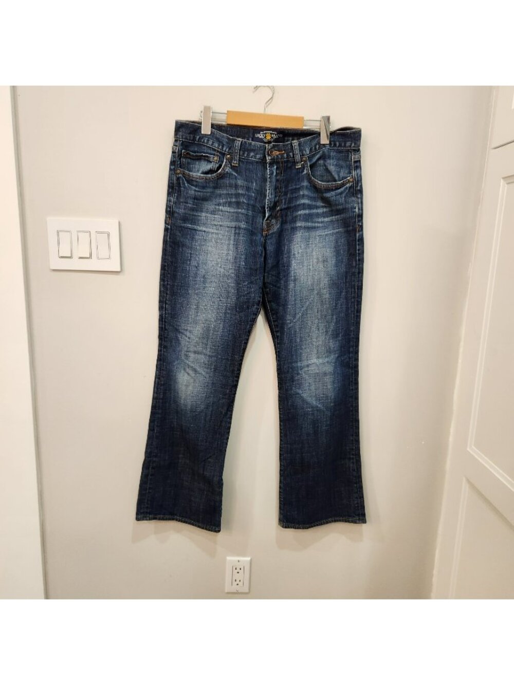Y2K Lucky Brand 367 Vintage Boot Jeans Mens 32x30 Blue Denim Bootcut Dark Wash